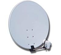 Antenne Parabole Satellite - D2 DIFFUSION - Ø 80 cm - Acier - LNB Universel - Blanche