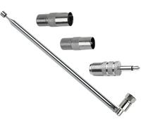 Antenne Radio 103cm Antenne FM Télescopique avec Fiche F et 2 Adaptateurs de Couplage Coaxial CEI pour Radio TV, Design de 7 Sections Universel Antenne