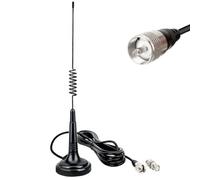 Antenne radio CB 27 MHz avec adaptateur mâle PL259 BNC compatible avec radio portable portable Cobra Uniden Midland Maxon