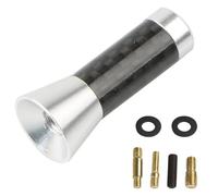 Antenne Radio Courte Universelle pour Voiture 3,5 cm/8 cm/12 cm, en Fibre de Carbone Noire, antenne de Toit FM/AM, antennes de réception en métal(Silver,3.5cm)