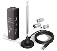 Antenne Radio Dab Fm Maison Télescopique Antenne Numérique 79Cm Intérieure Avec Base Magnétique Câble De 3M Pour Chaine Hifi Tuner