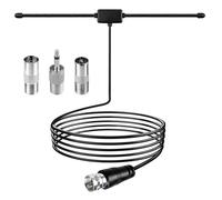 Antenne Radio FM, 1 Pièce Antenne Dab Haute Performance pour Tuner HiFi et Récepteur Stéréo Améliore la Réception du Signal avec Câble Coaxial de 3M pour Système Audio Maison Noir