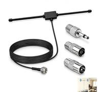 Antenne Radio FM, Antenne Dipôle 75 Ohms avec Câble 3 m et 3 Adaptateurs, Antenne Radio pour Tuner HiFi Récepteur AV Amplificateur Home Cinéma, Réception Haute Fidélité pour Système Audio Stéréo