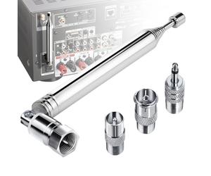 Antenne Radio FM Chaine HiFi, Ancable Télescopique pour Mini-Récepteur AV Dab AM 75 Ohm pour Denon, Roberts, Marantz, Yamaha, Hitachi, Tivoli Audio, Pionnier, Onkyo Sangean et Bose