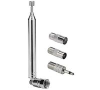 Antenne radio FM Dab 75 Ohm,Ancable Antenne Dab d'intérieur télescopique avec connecteur de type F mâle avec adaptateur pour Bose Onkyo Yamaha Pioneer Marantz Récepteur Stéréo Bluetooth intérieur