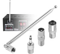 Antenne Radio Fm Dab 75 Ohm Télescopique D'Intérieur Unbal Fm De Rechange En Métal 75 Cm 5 Sections Type F 3,5 Mm Mâle Convient Pour Table Tv Radio Hifi Av Récepteur Radio Stéréo Mini Système