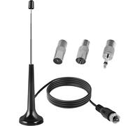 Antenne Radio FM Dab Intérieur 75 Ohm Base Magnétique, Câble de 3m et Connecteurs Compatibles pour Chaine HiFi, Récepteur Stéréo, Radio Maison, Antenne FM pour Tuner HiFi