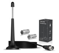 Antenne Radio FM Dab Intérieur Télescopique 75 Ohm Base Magnétique Câble 3m pour Denon Pioneer Onkyo Récepteur Stéréo Maison Tuner