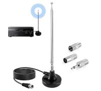 Antenne Radio FM Dab Intérieure 79CM avec Base Magnétique et Câble 3M, Réception Numérique HD pour Récepteur Stéréo, Home Cinéma, Tuner HiFi, TV, Audio Vidéo