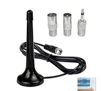 Antenne Radio FM DAB Intérieure Télescopique pour Tuner HiFi, Antenne Intérieure Radio, Récepteur Stéréo 75 Ohm et Radio Portable, Antenne FM DAB avec Base Stable et Câble 3 mètres, pour Maison Bureau