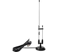 Antenne Radio Mobile Bi-Bande Vhf Uhf 2M/70Cm Antenne De Base Magnétique - Prise Pl259 Avec Câble Coaxial Rg-58 De 13Pieds (4M) Pour Émetteur-Récepteur De Taxi Voiture Vehicel Scanner (Noir)