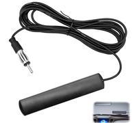 Antenne Radio Voiture, Antenne Autoradio FM Universelle Mini pour Pare Brise, Patch Voiture Adhésive avec Connecteur DIN et Câble de 3 mètres, Auto Stéréo pour Véhicules, Camions, SUV et Bateaux