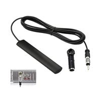 Antenne Radio Voiture, Antenne Voiture FM Adaptateur Collante Adaptateur Fiche DIN avec Câble 3m et Connecteur DIN Amplificateur Signal FM/AM Pare-Brise Compatible avec Marine Camions SUV (Noir)