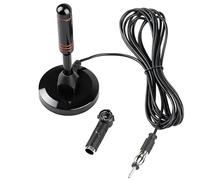 Antenne Radio Voiture Universelle FM Dab Colonne avec Ventouse 86-108MHz Base Stable Magnétique Câble de 3m 2.4 G pour Chaine HiFi Tuner FM Poste Dab+ FM AV Audio Vidéo