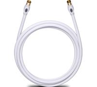 antenne, SAT Câble de raccordement [1x antenne mâle 75 Ω - 1x antenne femelle 75 Ω] 10.00 m 120 dB contacts dorés blanc Oehlbach