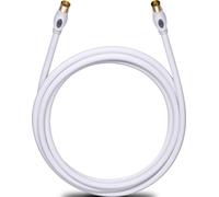 antenne, SAT Câble de raccordement [1x antenne mâle 75 Ω - 1x antenne femelle 75 Ω] 5.10 m 120 dB contacts dorés blanc Oehlbach