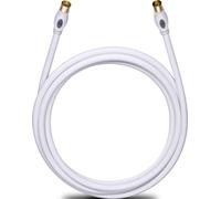antenne, SAT Câble de raccordement [1x antenne mâle 75 Ω - 1x antenne femelle 75 Ω] 7.50 m 120 dB contacts dorés blanc Oehlbach