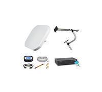 Antenne Sat Plate 40cm + Support de fenêtre + Décodeur SRT 7407 FRANSAT + Passe Fenêtre + Câble HDMI + Pointeur Sat + Câble Coax 10m