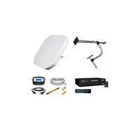 Antenne Sat Plate 40cm + Support de fenêtre + Récepteur Sat THS806 TNTSAT + Passe Fenêtre + Câble HDMI + Pointeur + Câble Coax 10m