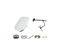 Antenne Sat Plate 40cm + Support Fenêtre Easy Mont + Câble Passe Fenêtre + Câble HDMI + Pointeur Sat + Câble Coax 10m + 2 Fiches F