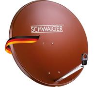 Antenne satellite numérique (75 x 85 cm) Schwaiger 714166 - Avec bras-porteur LNB et support de mailles - Anthracite - Miroir en acier - Pour recevoir la TNT en Full HD, 3D et 4 K (Ultra HD)