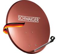 Antenne satellite numérique (75 x 85 cm) Schwaiger 714166 - Avec bras-porteur LNB et support de mailles - Anthracite - Miroir en acier - Pour recevoir la TNT en Full HD, 3D et 4 K (Ultra HD)