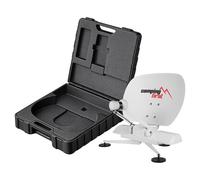 Camping First Satmex Mobil 3 - Antenne Satellite (Entièrement Automatique, Orientation Astra 19,2° Est, sans Alimentation supplémentaire, idéal pour Usage Mobile) - Blanc
