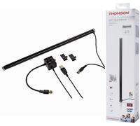 Thomson Antenne Intérieure tige "ANT1318" (pour la réception TV numérique (DVB-T/DVB-T2) et radio numérique (DAB, DAB+), HDTV, alimentation USB, clips montage, performance 25) Noir