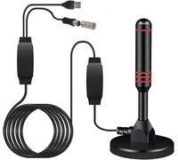 Antenne Tige Numérique, Antenne Tv Portable Avec Base Magnétique, Antenne Tv Puissante Dvb-T, Dvb-T2, Dtmb Avec Câble De 5 Mètres, Grande Puissance De Réception Gain De 30 Dbi