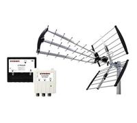 Antenne TNT - EVICOM - EKITAPR/5G - Antenne triple nappe - Filtre 5G - Kit d'installation complet