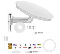 antenne TNT Exterieur，antenne TV intérieur puissante TNT DVB-T/DVB-T2 - pour Utilisation en extérieur, Longue portée de Plus de 200 km, amplificateur amélioré VHF-VHF-Dab HDTV