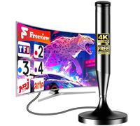 Antenne TNT HD Intérieure 2026 - Base Magnétique - Réception Omnidirectionnelle 360° 500km - Compatible 4K UHD/1080P/DVB-T2 - Chaînes Gratuites TNT sans Abonnement