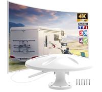 Antenne TNT Intérieur/Extérieur Puissante Omnidirectionnelle pour Camping Car, Caravane, Fourgon, Camion