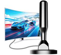 Antenne TNT Intérieure HD 4K Omnidirectionnelle, Réception TV 360° Longue Portée sans Angle Mort, Compatible DVB-T/T2, Smart TV et Téléviseur Numérique, Câble Coaxial 5 m，K-FR-AH75-03-26831