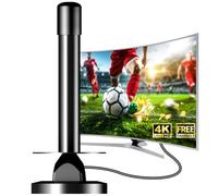 Antenne TNT Intérieure HD 4K Omnidirectionnelle, Réception TV 360° Longue Portée sans Angle Mort, Compatible DVB-T/T2, Smart TV et Téléviseur Numérique, Câble Coaxial 5 m，K-FR-250-02-26831