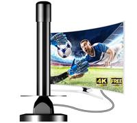 Antenne TNT Intérieure HD 4K Omnidirectionnelle, Réception TV 360° Longue Portée sans Angle Mort, Compatible DVB-T/T2, Smart TV et Téléviseur Numérique, Câble Coaxial 5 m，K-FR-250-01-26831