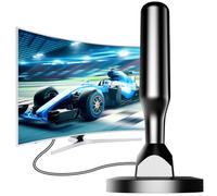 Antenne TNT Intérieure HD 4K Omnidirectionnelle, Réception TV 360° Longue Portée sans Angle Mort, Compatible DVB-T/T2, Smart TV et Téléviseur Numérique, Câble Coaxial 5 m，K-FR-AH75-04-26831