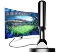 Antenne TNT Intérieure HD 4K Omnidirectionnelle, Réception TV 360° Longue Portée sans Angle Mort, Compatible DVB-T/T2, Smart TV et Téléviseur Numérique, Câble Coaxial 5 m，K-FR-AH75-01-26831
