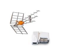 TELEVES Pack Antenne TNT DAT HD BOSS UHF Gain 42dB ! + Amplificateur Compact 2 Sorties 560542