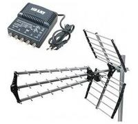Antenne tnt trinappe gain 18db + amplificateur tnt 4 sorties G