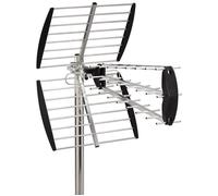 Antenne trinappe extérieure UHF 20dB à fiche F - Idéale pour les combles