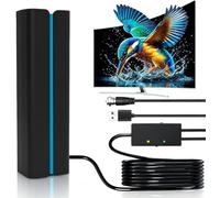 Antenne TV 2025 pour chaînes locales, antenne HDTV numérique longue portée avec interrupteur de gain lointain/proche, 4K 1080p, omnidirectionnelle à 360°, alimentation USB, chaînes locales gratuites