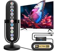 Antenne TV 2026 pour chaînes locales, antenne pour Smart avec récepteur amplificateur de signal à 360°, antenne numérique portée plus de 1 900 km, prend en charge les téléviseurs 8K 4K 1080p, antenne