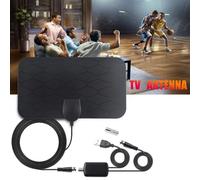 Antenne TV 4K d'intérieur, Antenne numérique d'intérieur de Plus de 250 km de Long pour DTT DVB-T/DVB-T 2 avec câble de 3 m, antenne fenêtre pour réception TVs numérique HD/VHF/UHF/FM