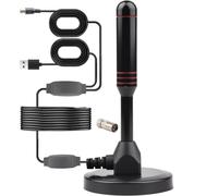 Antenne TV à puce améliorée améliorée pour Smart TV pour réception longue portée et Smart TV, antenne numérique HD avec amplificateur de signal pour chaînes locales sur 4K 1080p