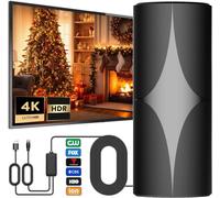 Antenne TV améliorée 2024,antenne TV pour Smart TV intérieur/extérieur,antenne numérique avec portée de couverture de plus de 1080 km,canaux locaux de réception à 360°,prend en charge 4K 1080p(Q46)