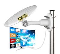 Antenne TV d'extérieur pour Smart TV, antenne HDTV omnidirectionnelle à 360 °, antenne numérique 4K 1080p VHF UHF pour grenier extérieur, camping-car, construction durable avec câble coaxial de 10 m