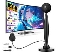 Antenne Tv D'Intérieur Améliorée 2025 Pour Smart Tv Avec Amplificateur De Signal Freeview À Gain Élevé De 400 Km +, Amplificateur De Signal Tv - Téléviseurs 4K 1080P Hdtv Et Radio Vhf/Uhf/Dab