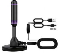 Antenne TV d'intérieur avec 2 amplificateurs de signal et câble de 10,7 m - Antenne numérique pour Smart TV, base magnétique, prend en charge 4K 1080p - Double amplificateurs pour réception longue