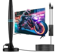 Antenne TV d'intérieur avec amplificateur de Signal, portée de Plus de 300 km, antenne numérique Compatible avec Les chaînes locales HD 4K 1080p avec câble de 5,5 m